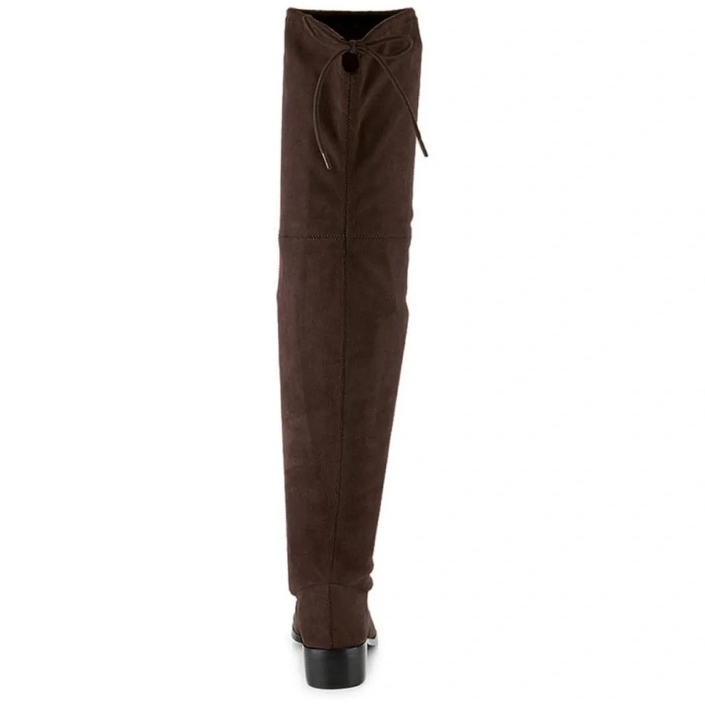 CHARLES BY CHARLES DAVID MICRO SUEDE BROWN OVER THE KNEE BOOTS PULL ON SIZE 8M